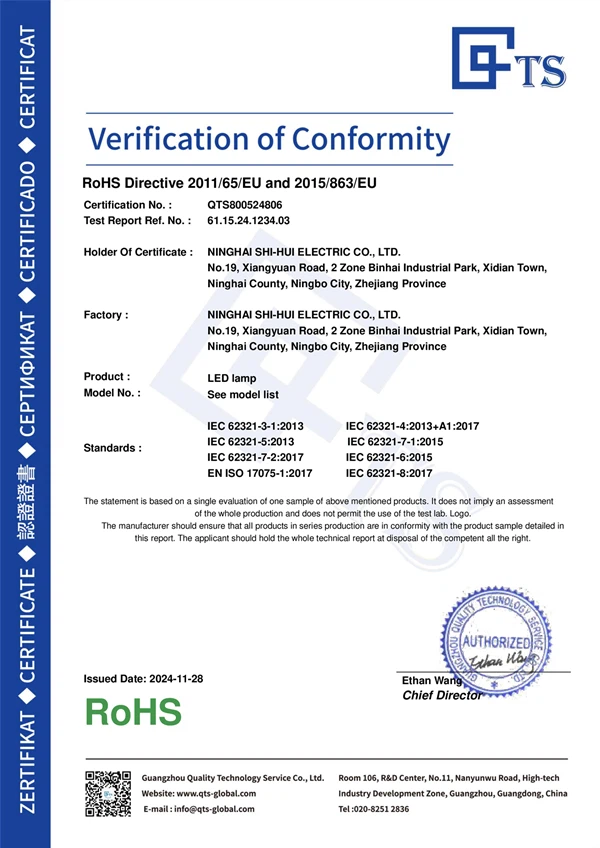 QTS800524806 LED lamp RoHS